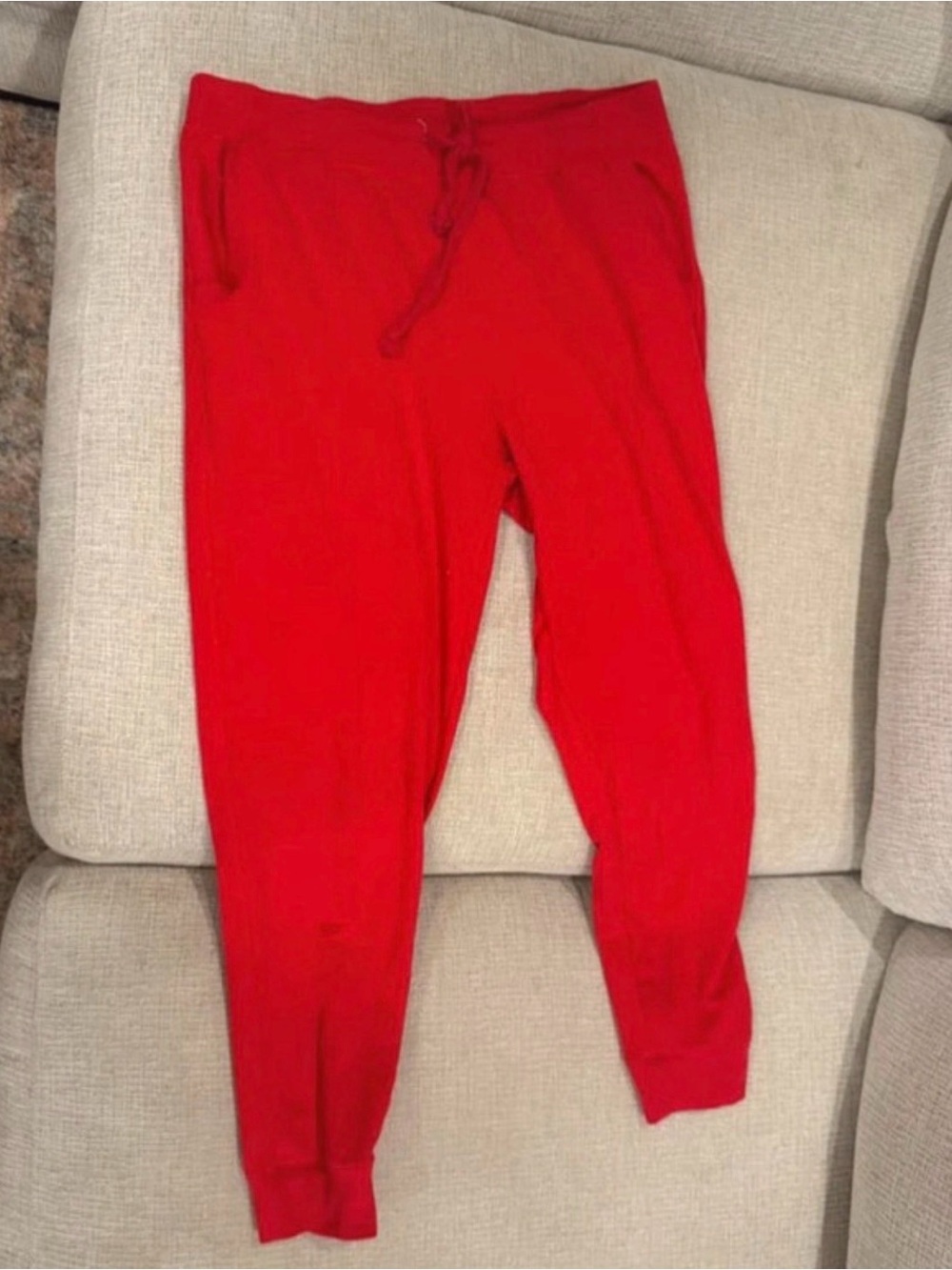 Women’s Red Jogger Pants - Casual Drawstring Sweatpants